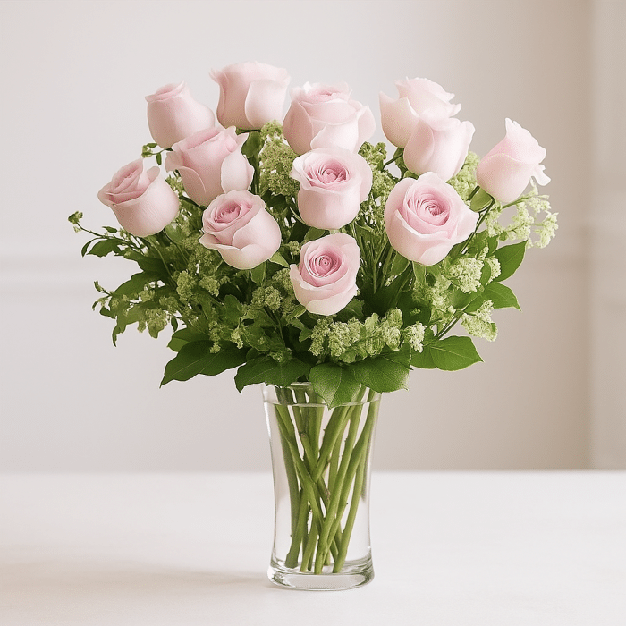 Elegant Pink Roses Vase (Canada) | FLORA724